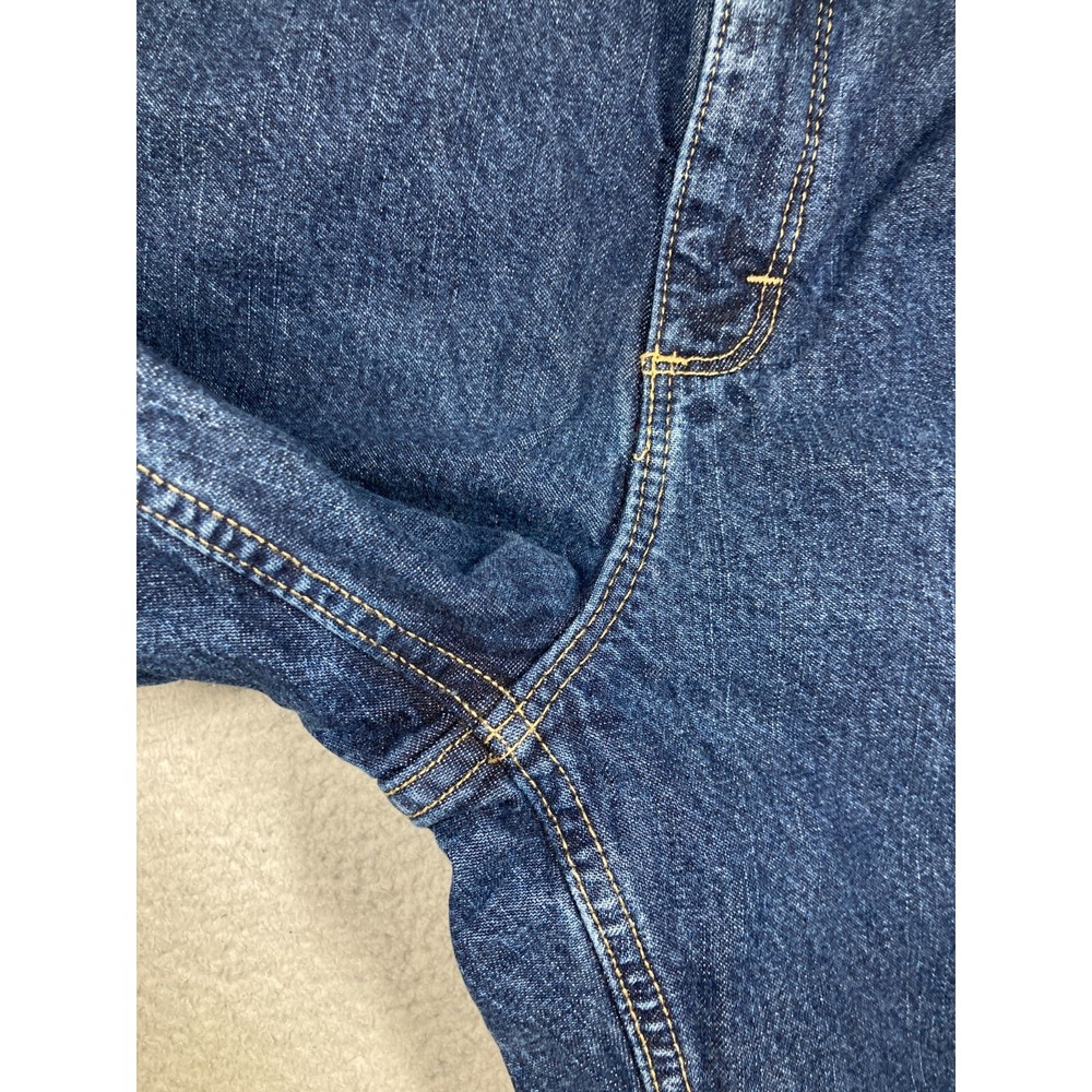 Cabela's Casuals Flannel Lined Jeans Women 14 Long Blue Denim Plaid Insulated - Picture 8 of 16